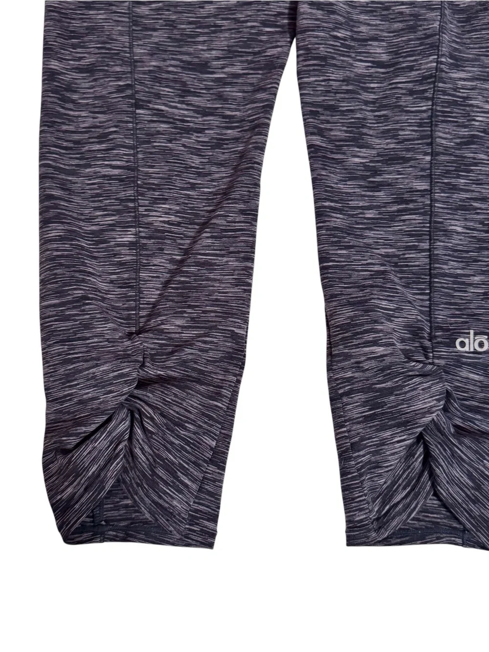 Alo Yoga Size Large Gray Space Dye Cropped Leggings Athletic Athleisure Gym